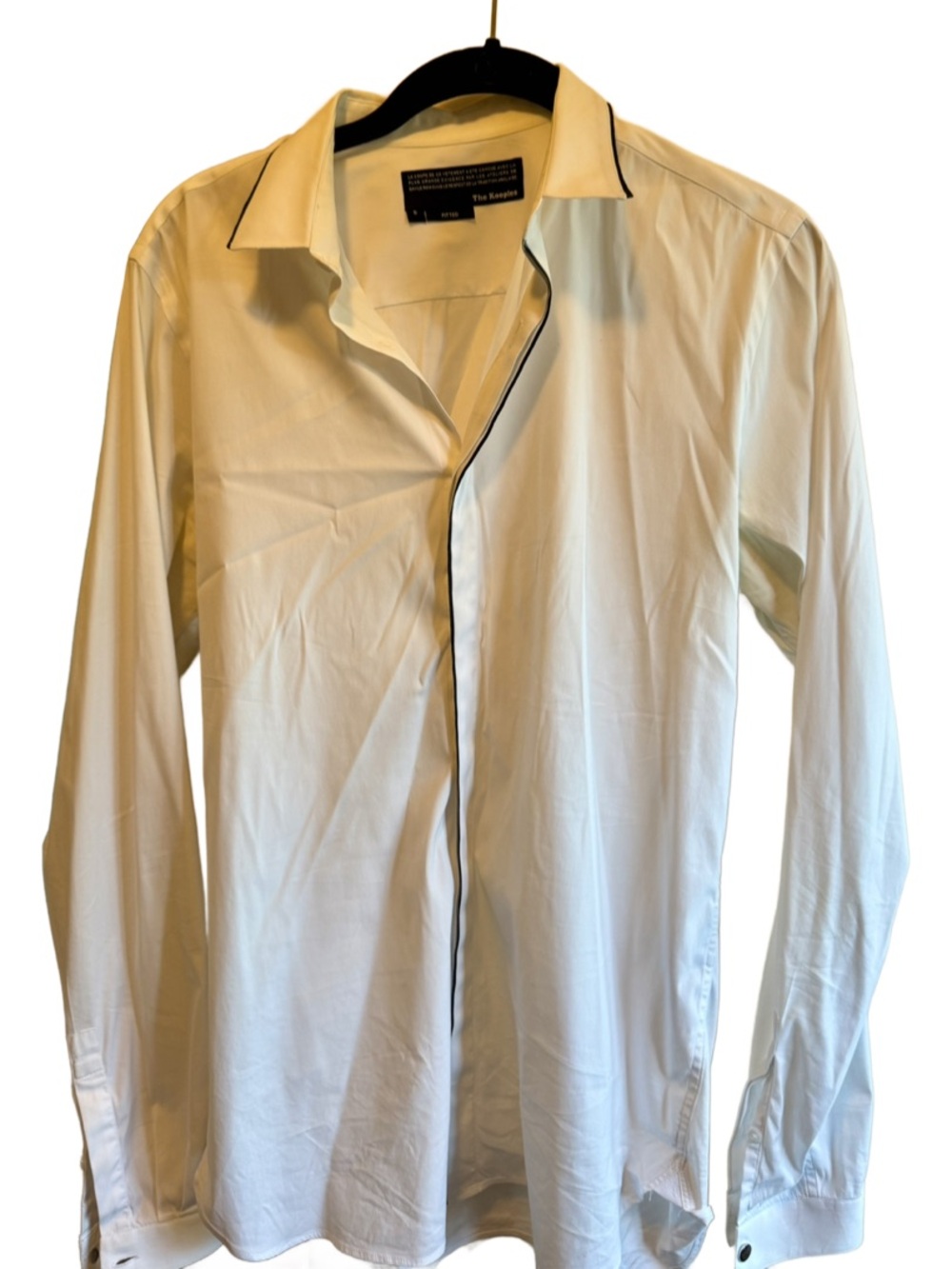 The Kooples White Dress Shirt with Navy Trim